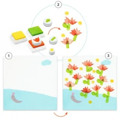 Coffret tampons "Avec des fleurs" 9950<Djeco New