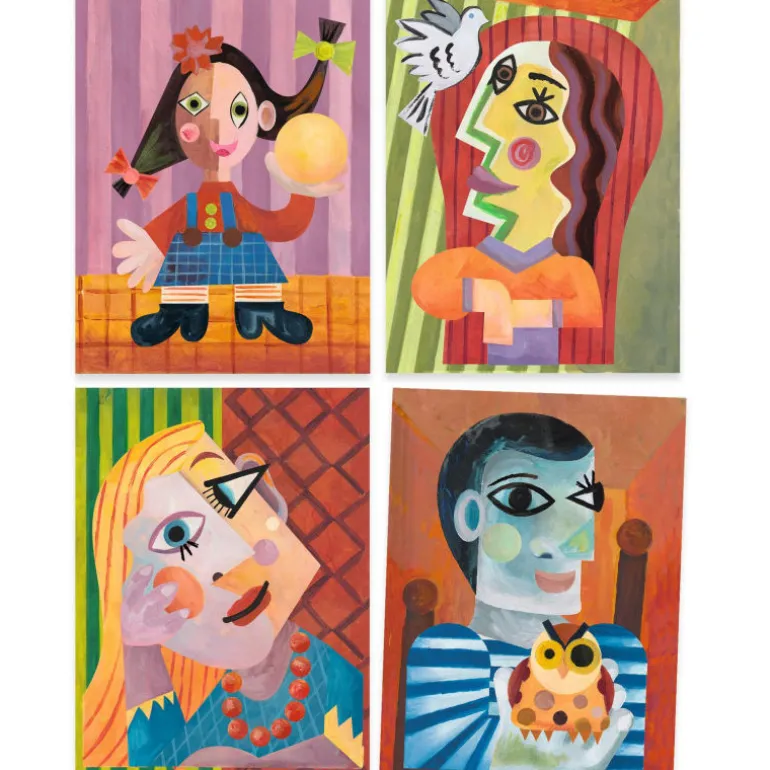 Collages et stickers "Têtes au carré" 9386 inspired by Pablo Picasso<Djeco Cheap