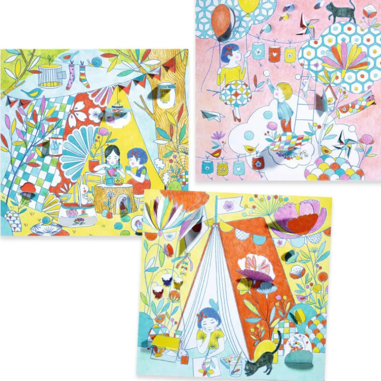 Coloriage à fenêtres "Les cabanes de Nina" 9683<Djeco Best Sale