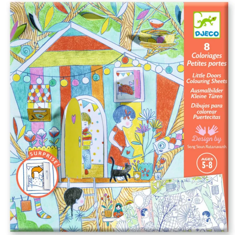 Coloriage à fenêtres "Les cabanes de Nina" 9683<Djeco Best Sale
