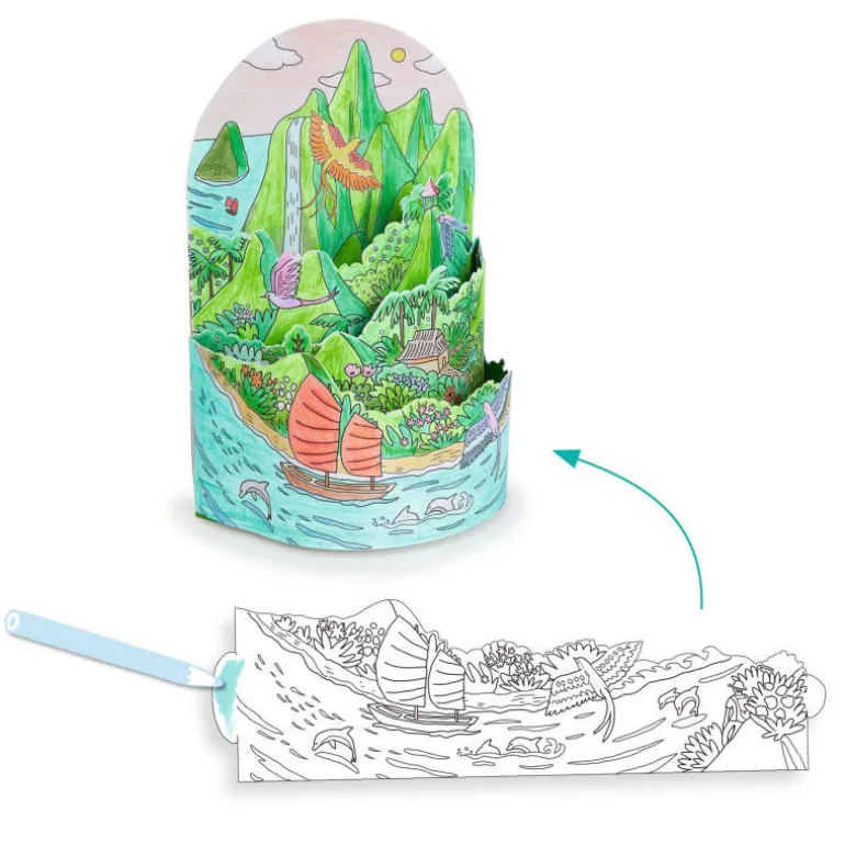 Coloriage 3D "Au sommet... de mon île" 8744<Djeco Cheap