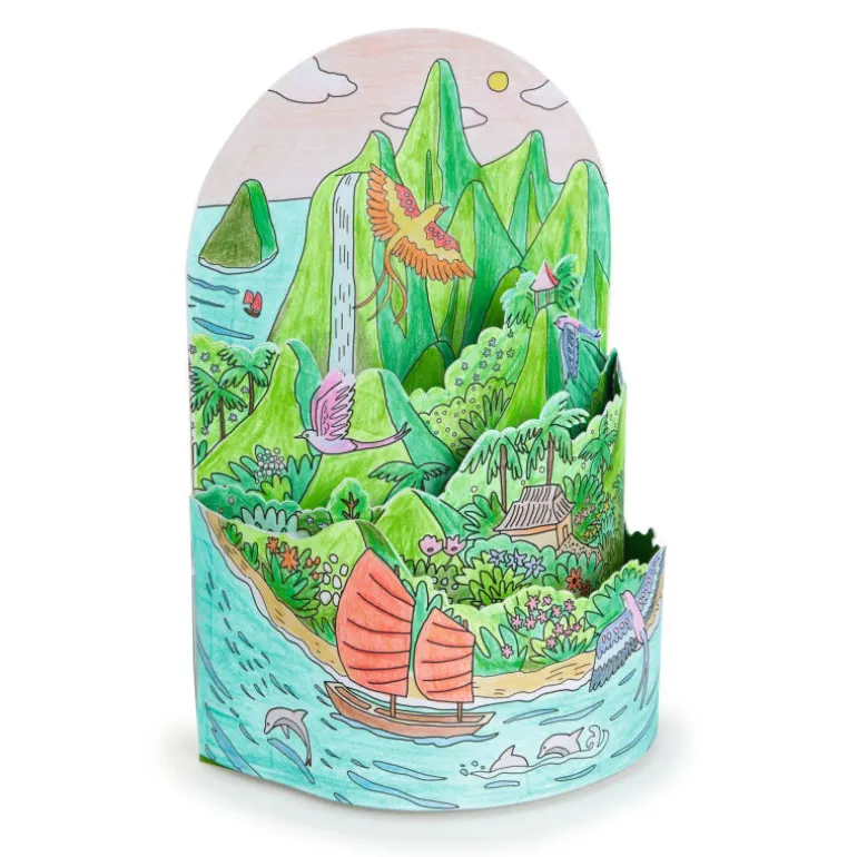 Coloriage 3D "Au sommet... de mon île" 8744<Djeco Cheap
