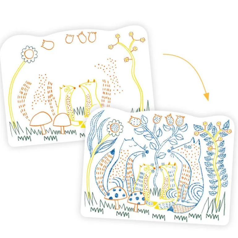 Coloriages à révéler "Familles des sous-bois" 0064<Djeco Online