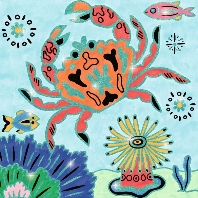 Coloriages brillants "Sous la mer" 9698<Djeco Shop