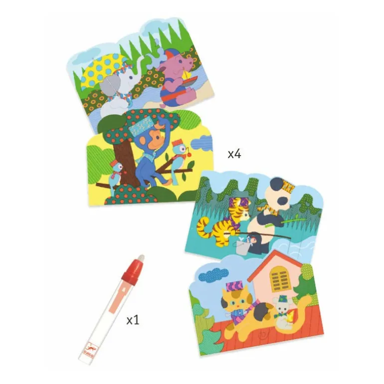 Coloriages magiques à l'eau "Caché dehors" 9065<Djeco Store