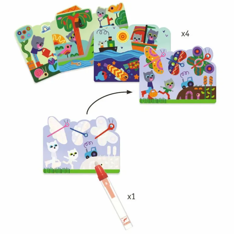 Coloriages magiques à l'eau "Caché dans le jardin" 9063<Djeco Outlet