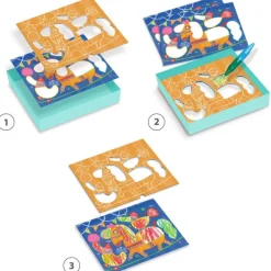 Coloriages pour les petits COLOR STOP "Fabuleux pochoirs" 8989<Djeco Best