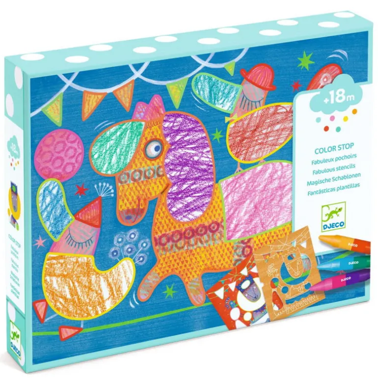Coloriages pour les petits COLOR STOP "Fabuleux pochoirs" 8989<Djeco Best