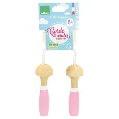Corde à sauter en bois laqué rose 3008P<VILAC Discount