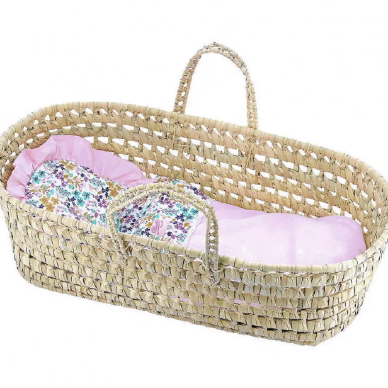 Couffin avec garnissage "Liberty Rose" pour poupée de 36 à 48 cm<Petitcollin Outlet