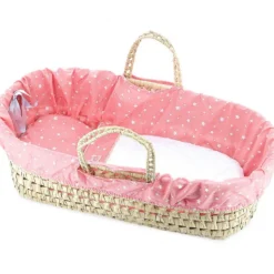 Couffin avec garnissage "Corail étoilé" pour poupée de 36 à 48 cm<Petitcollin Fashion