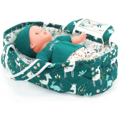 Couffin en tissu "petite biche" pour poupée de 25 à 28 cm<Petitcollin Shop