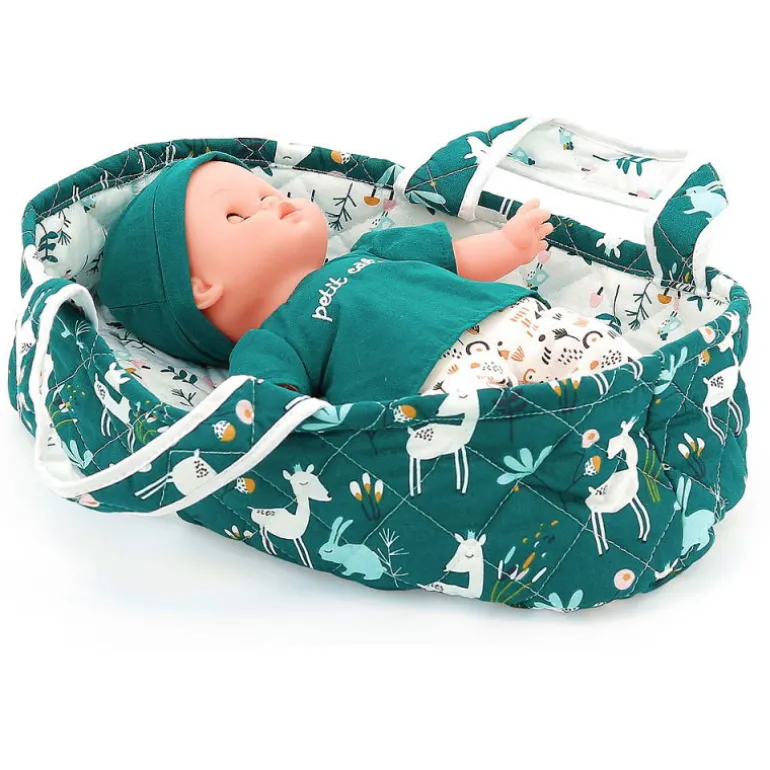 Couffin en tissu "petite biche" pour poupée de 25 à 28 cm<Petitcollin Shop