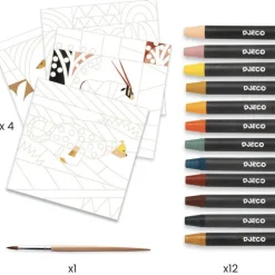 Crayons de cire aquarellables "Désert" 9373 inspired by Paul Klee<Djeco New