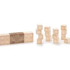 Cubes 'chiffres' en bois naturel<Uncle Goose Shop