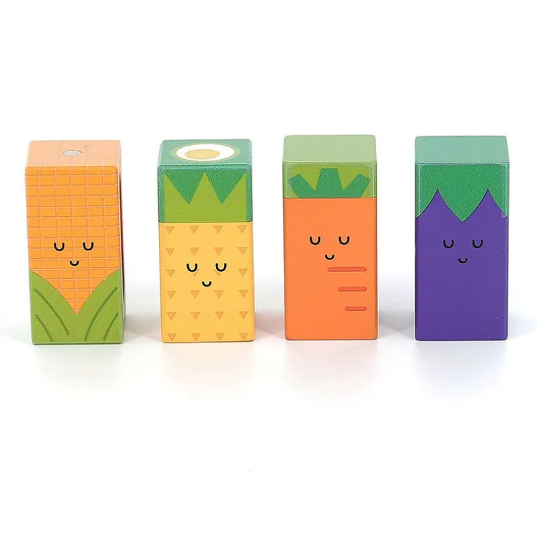 Cubes sonores en bois - fruits et légumes - Andy Westface 7414<VILAC Hot