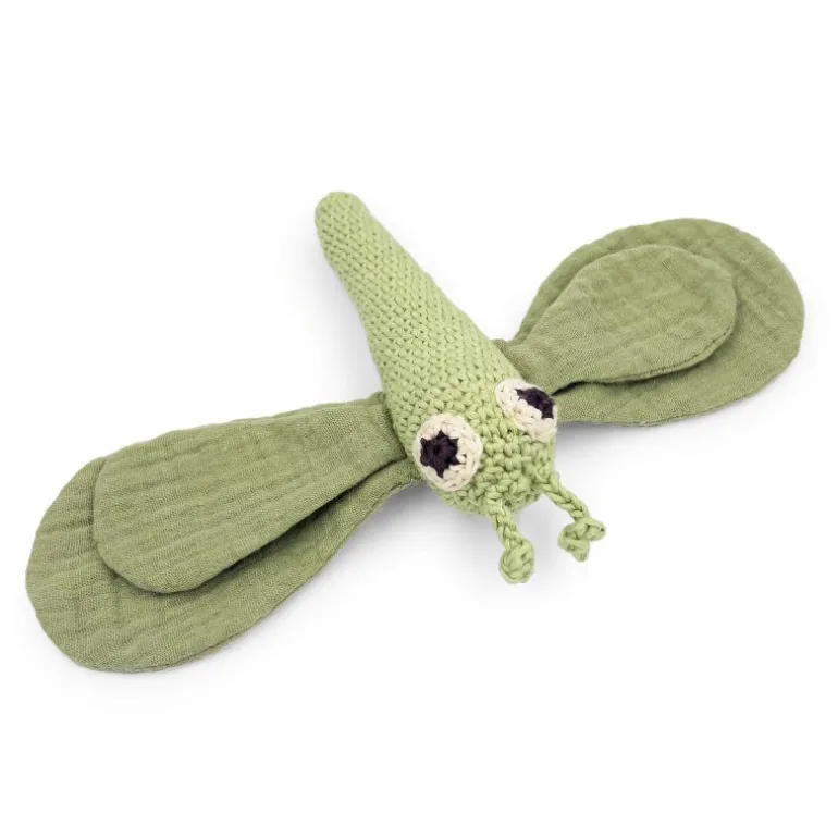 Doudou hochet "Libellule" en coton bio - - The veggy toys<MyuM Flash Sale