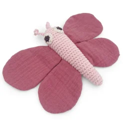 Doudou hochet "Papillon rose" en coton bio - - The veggy toys<MyuM Flash Sale