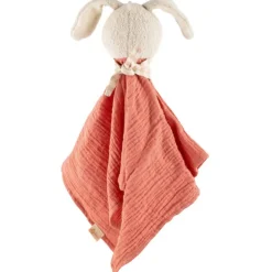 Doudou lapin en mousseline de coton rose corail 39925<SIGIKID Online