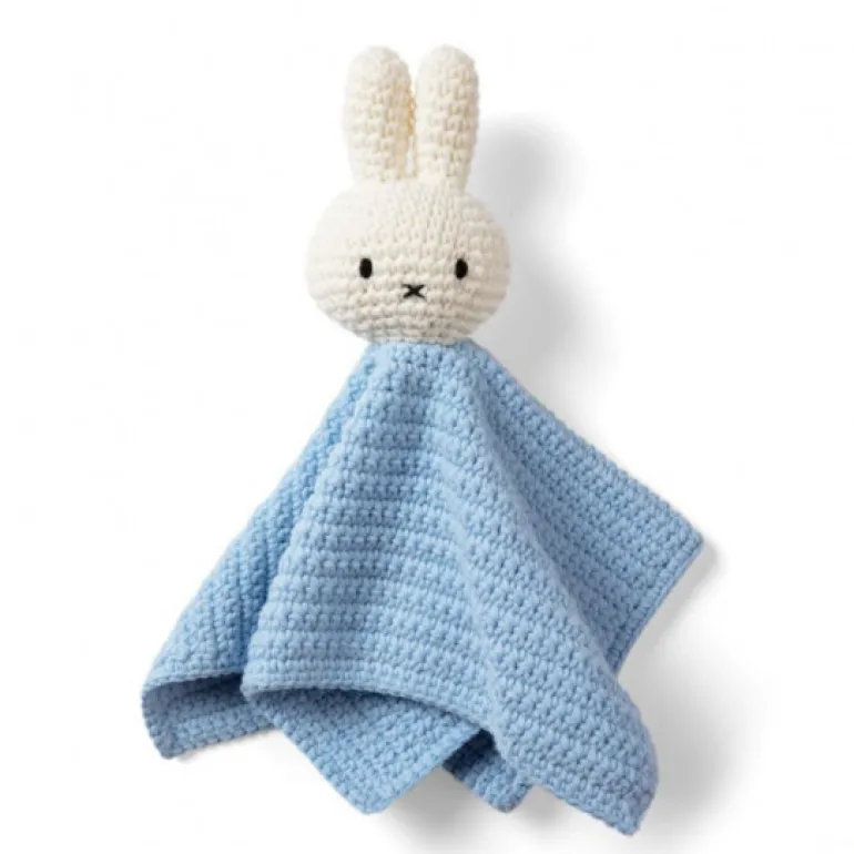 Doudou Miffy en crochet - Just Dutch - bleu pastel<Peluches Miffy & Snoopy Best