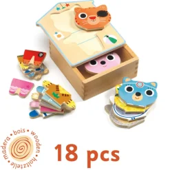 Dressup-mix, 6 puzzles 3 pièces 1678<Djeco New
