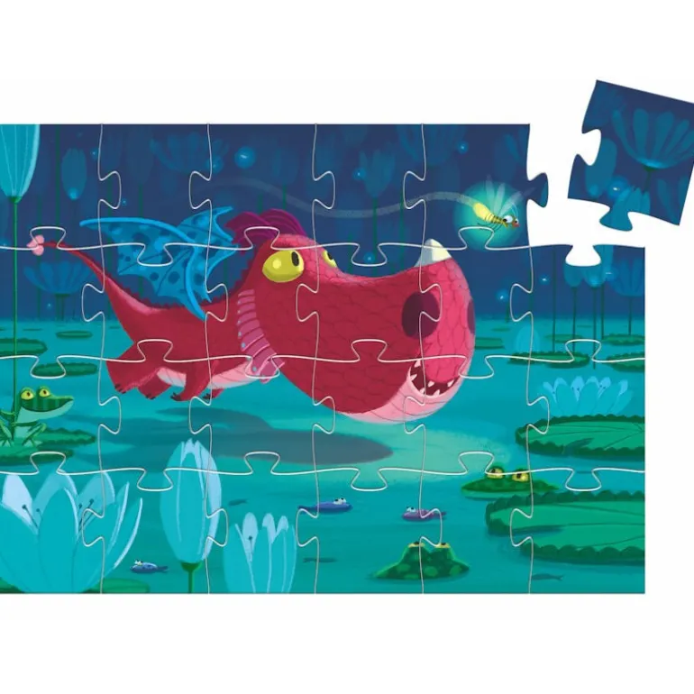 Edmond le dragon, puzzle 24 pcs silhouette 7214<Djeco Cheap