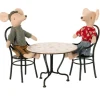 Ensemble table ronde avec deux chaises vintage en métal pour souris<Maileg Sale