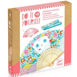 Eventail et son étui à colorier "Koneko" DIY 7949<Djeco Cheap