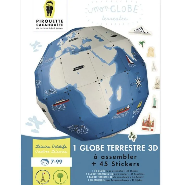 Globe terrestre à assembler Pirouette Cacahouète<PIROUETTE CACAHOUETE Flash Sale