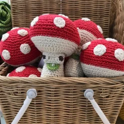 Hochet champignon en crochet "The veggy toys", coton bio<MyuM Store