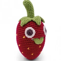 Hochet fraise en crochet "The veggy toys", coton bio<MyuM Clearance