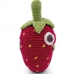 Hochet fraise en crochet "The veggy toys", coton bio<MyuM Clearance