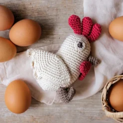 Hochet Poule en crochet en coton bio - -The veggy toys<MyuM Store
