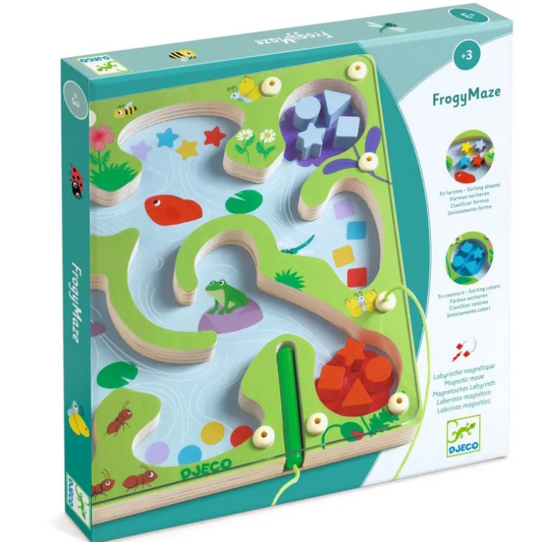 Jeu de labyrinthe magnétique en bois "FrogyMaze" 1614<Djeco New