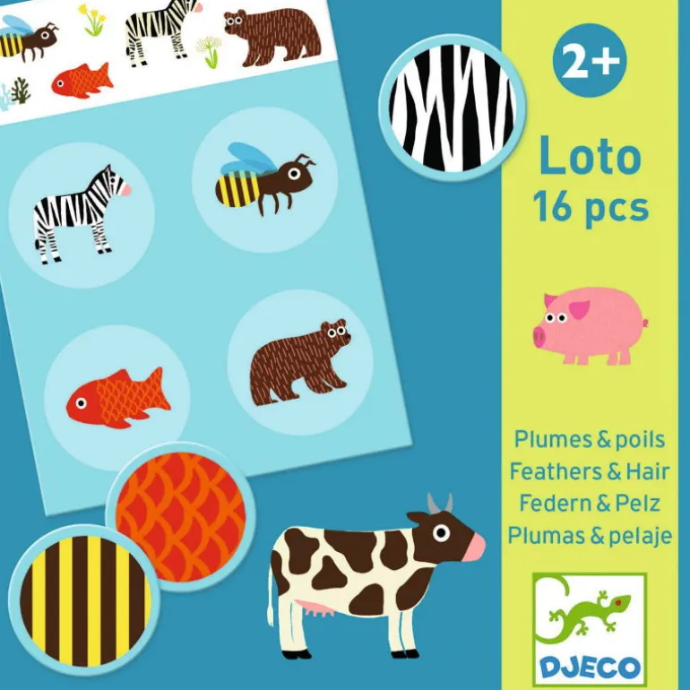 Jeu de loto "Plumes & poils" 8191<Djeco Clearance