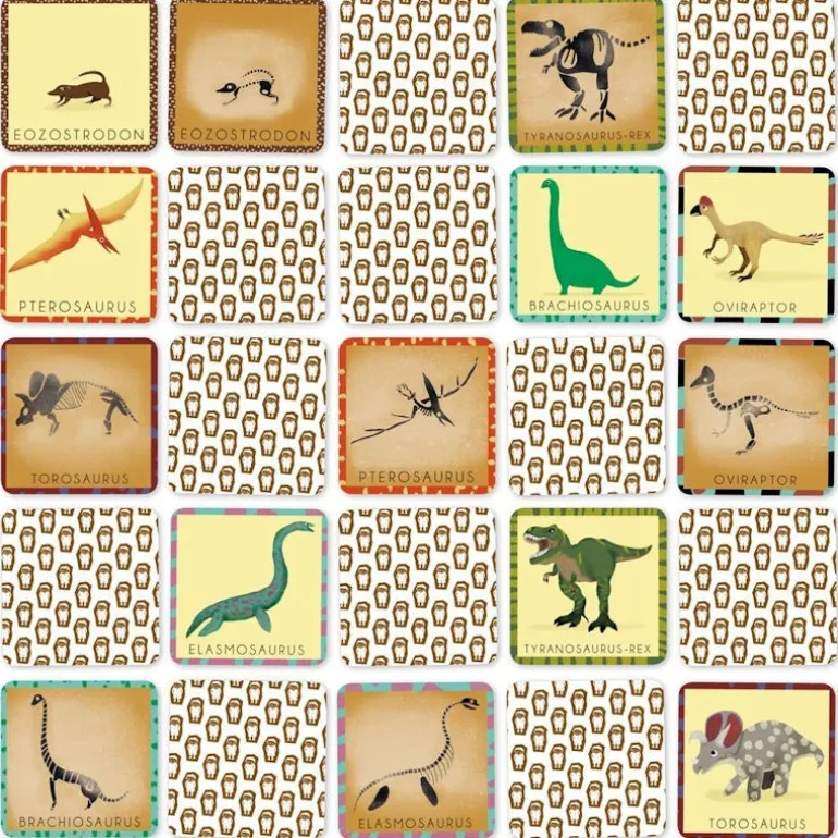 Jeu de mémory 'Le dinosaure et son squelette' Pirouette Cacahouète<PIROUETTE CACAHOUETE Best Sale