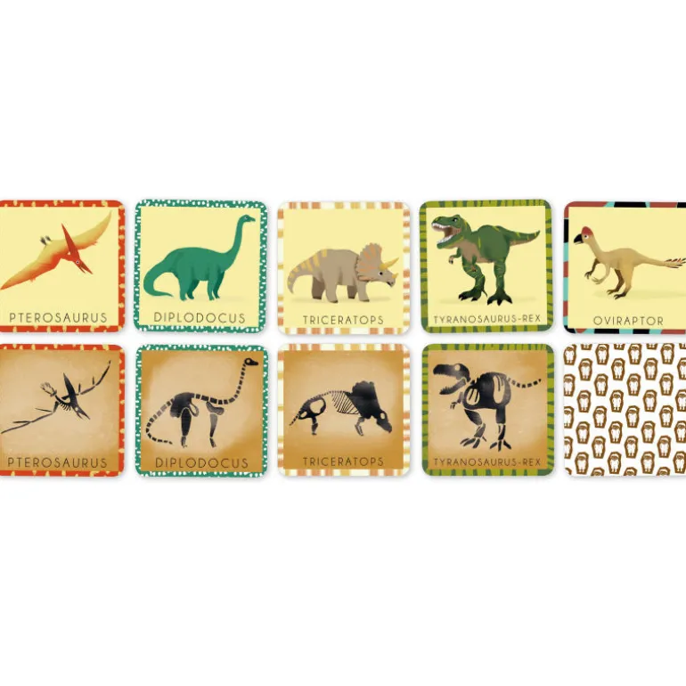 Jeu de mémory 'Le dinosaure et son squelette' Pirouette Cacahouète<PIROUETTE CACAHOUETE Best Sale