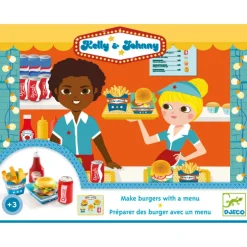 Kelly & Johnny, jouer à préparer des burgers 5505<Djeco Online