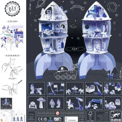 Kit fusée spatiale DIY 8009 Color. Assemble. Play<Djeco Hot