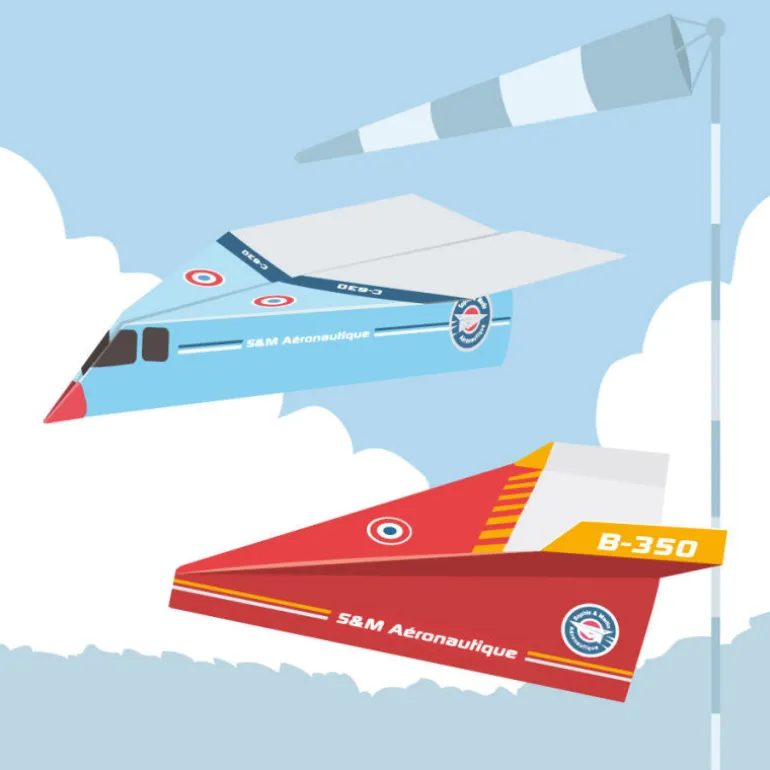 Les avions planeurs, maquettes en papier ''<Sophie et Martin Discount