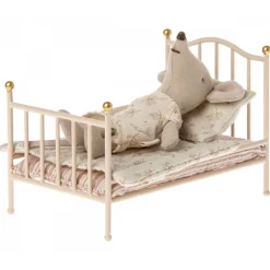 Lit vintage en métal couleur rose pour souris<Maileg Online