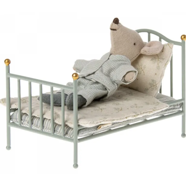 Lit vintage en métal couleur menthe pour souris<Maileg Shop