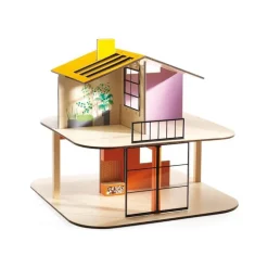 Maison de poupées meublée Color + poupées<Djeco Flash Sale
