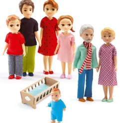 Maison de poupées meublée Color + poupées<Djeco Flash Sale