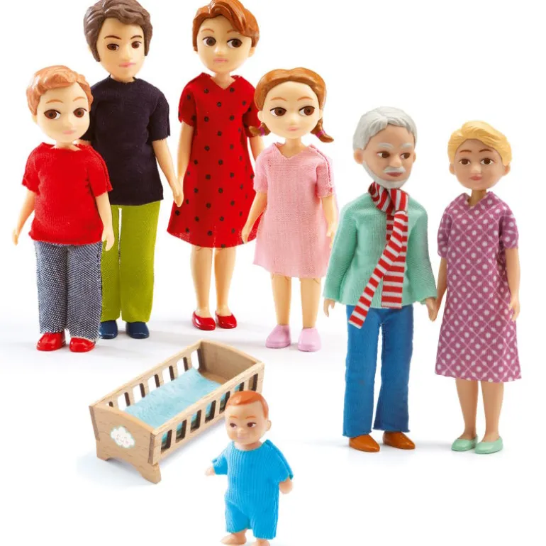 Maison de poupées meublée Color + poupées<Djeco Flash Sale
