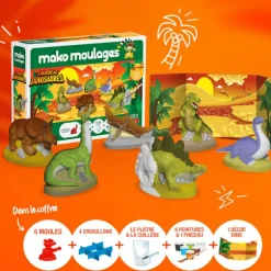 Le monde des dinosaures, coffret 6 moules 39018<Mako moulages Discount