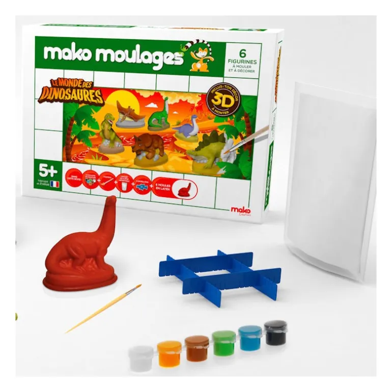 Le monde des dinosaures, coffret 6 moules 39018<Mako moulages Discount