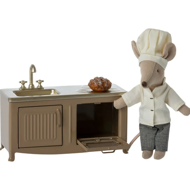 Meuble de cuisine pour souris - Marron clair<Maileg Clearance
