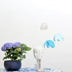 Mobile en papier "Eléphants bleus"<Flensted Mobiles Online