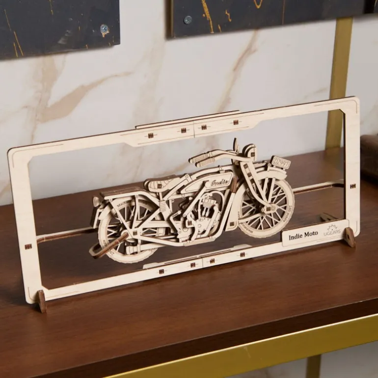 Moto Indie – UGEARS Puzzle 2,5D en bois<UGEARS models Discount